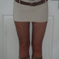 Beige Double Belted Round Neck Mini Dress