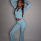 PRE-ORDER GYM GIRL ERA EXCLUSIVE Blue Sculpt V Waist flared bottoms