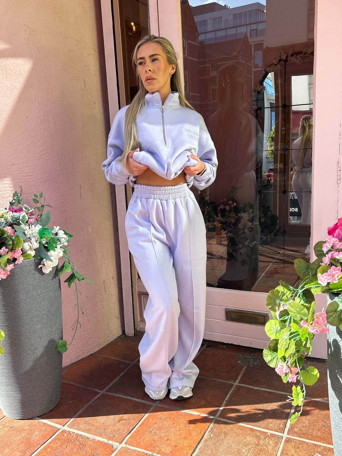 Lilac wide leg joggers