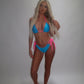 LIMITED EDITION HAND MADE AND DESIGNED IN HOUSE: Tribal blue and pink bikini
