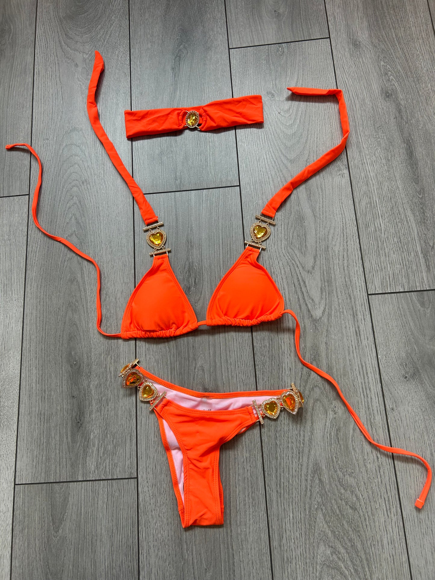 Neon orange bikini bottoms