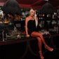 Black corset sequins dress