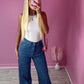 Sequin wide leg jeans