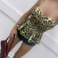 Leopard print peplum top