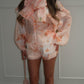 Floral Print Blouse And Shorts Set With Neckerchief