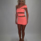 LIMITED EDITION HAND MADE AND DESIGNED IN HOUSE: ‘Aries’ coral cut out dress