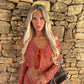 Orange 4 piece bikini and cover up set