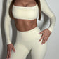 GYM GIRL ERA EXCLUSIVE Sculpt Cream square neck top