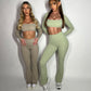 GYM GIRL ERA EXCLUSIVE Olive Sculpt square neck top