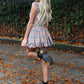 LIMITED EDITION HANDMADE & DESIGNED IN HOUSE: Tartan top and puff skirt