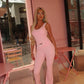 Pink v waist gym co-ord