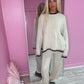 Contrast knitted jumper and wide leg trouser set