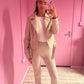 PU Cream Belted Zip Up Biker Jacket