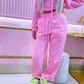 Pink 3 piece tracksuit and corset top