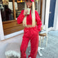 Red Acid wash wide leg tracksuit