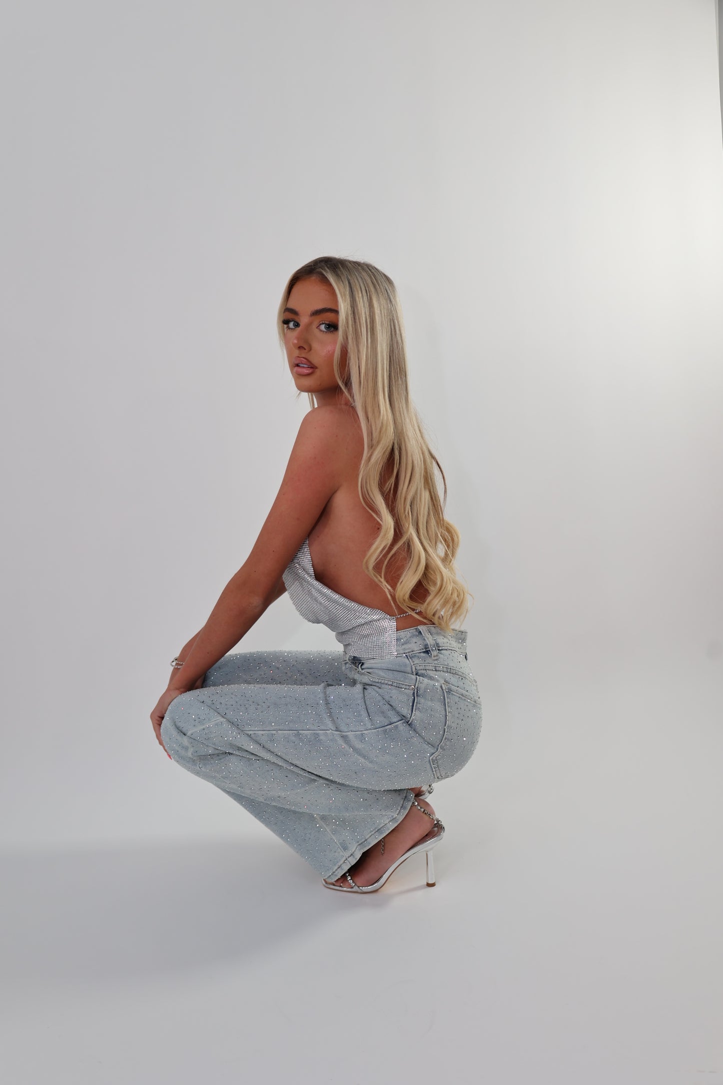 Diamond embellished jeans