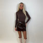 Brown vinyl mini skirt