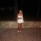 LIMITED EDITION HAND MADE AND DESIGNED IN HOUSE: White shimmer frilly Rara skirt co-ord