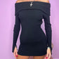 Black Bardot knitted dress