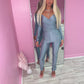 Galactic Grey slinky top and bottoms set