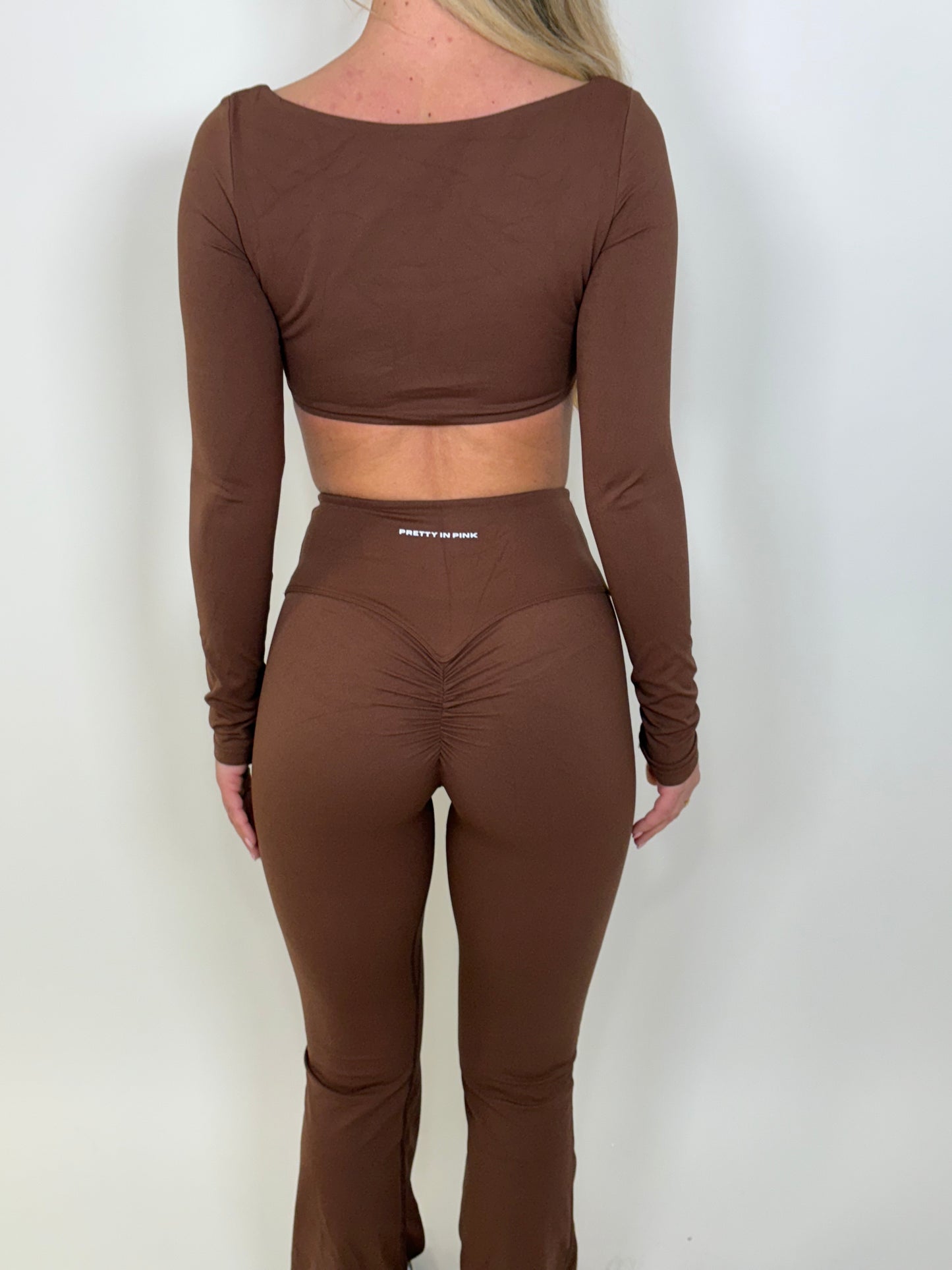 GYM GIRL ERA EXCLUSIVE chocolate brown sculpt flared bottoms