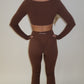 GYM GIRL ERA EXCLUSIVE chocolate brown sculpt flared bottoms