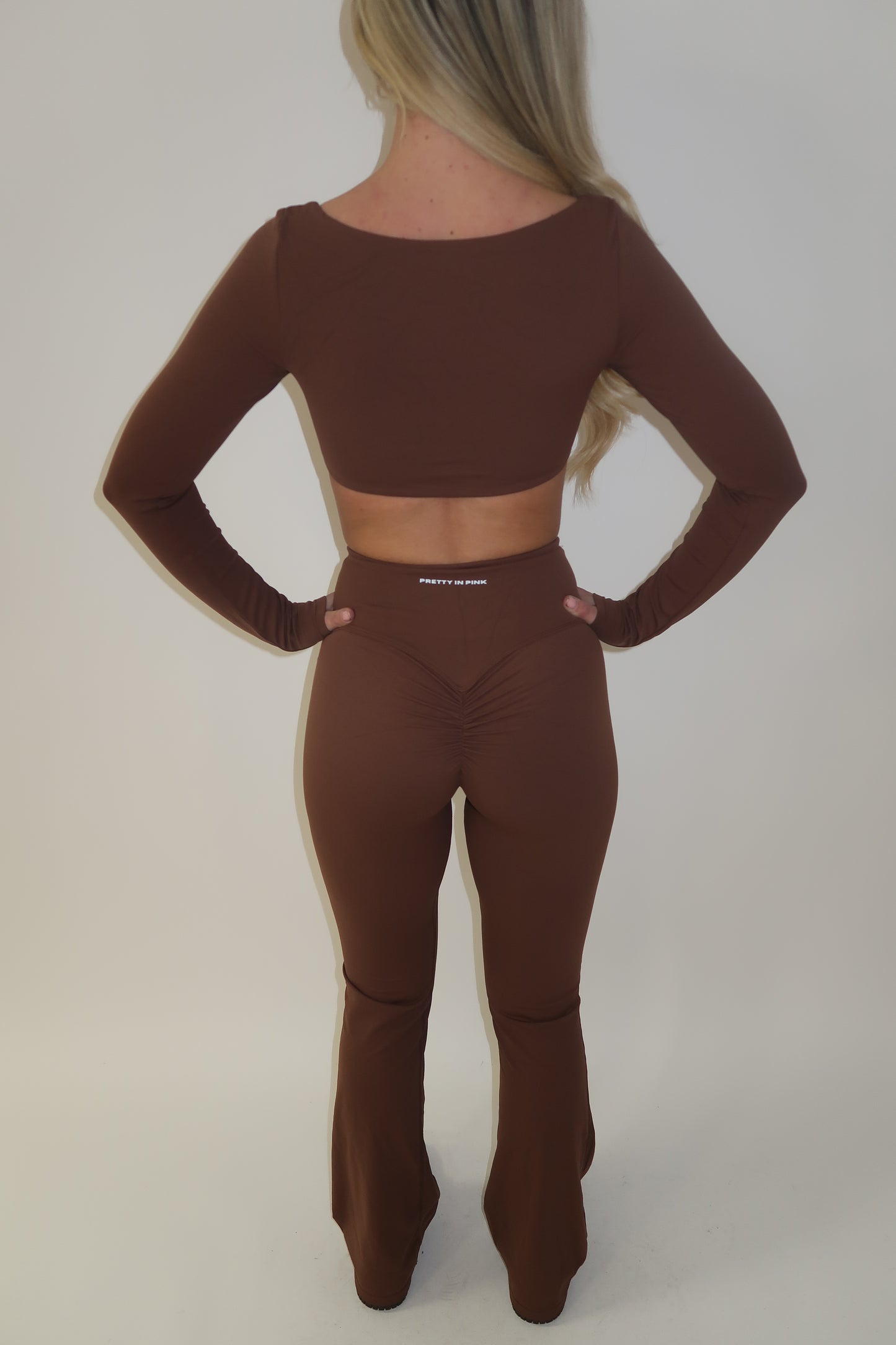 GYM GIRL ERA EXCLUSIVE chocolate brown sculpt flared bottoms