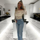 Off white off the shoulder lace top
