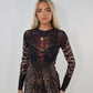 Leopard print sheer mesh dress