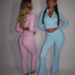 PRE-ORDER GYM GIRL ERA EXCLUSIVE Blue Sculpt V Waist flared bottoms