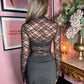 Cleo black wrap front co-ord