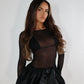 Black sparkle 2 piece mesh sleeve dress