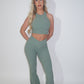 GYM GIRL ERA EXCLUSIVE Sage green sculpt silhouette top