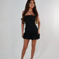 Black sparkle puff dress