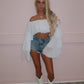 White chiffon layered top
