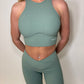 GYM GIRL ERA EXCLUSIVE Sage green sculpt silhouette top