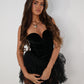Black tulle bandeau dress