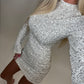White Sequin flared sleeve mini dress