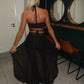 ‘Carousel’ Black maxi top