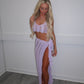 Purple crochet skirt and top set