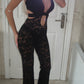 Black lace cut out jumpsuit