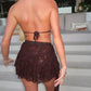 LIMITED EDITION HAND MADE AND DESIGNED IN HOUSE: Brown lace Lilly dress