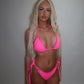 LIMITED EDITION HAND MADE AND DESIGNED IN HOUSE: Pink bow trim bikini