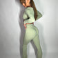 GYM GIRL ERA EXCLUSIVE Olive Sculpt flared trousers