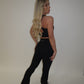 GYM GIRL ERA EXCLUSIVE Black sculpt V waist flared bottoms