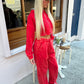 Red Acid wash wide leg tracksuit
