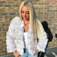 Fox white 3/4 sleeve Faux fur coat