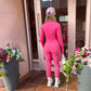 Pink Zip up jacket and leggings set