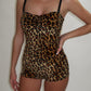 LIMITED EDITION HAND MADE AND DESIGNED IN HOUSE: Leopard print velour playsuit