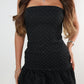 Black sparkle puff dress